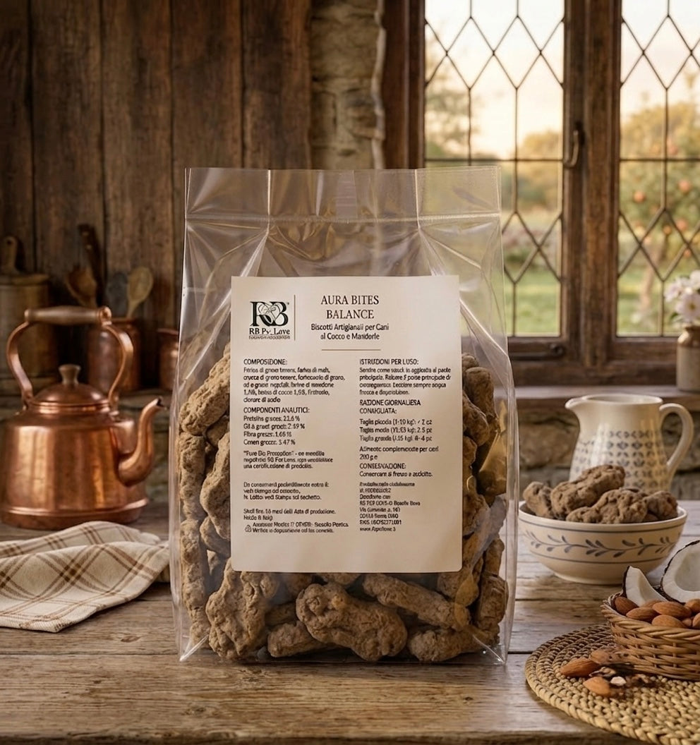 Aura Bites Balance - Biscotti al Cocco e Mandorle Artigianali – Premio Goloso al Forno (200g)